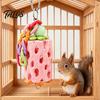 Cage Bird Toy Beak Grinding Stone, Parrot Chew with Colorful Chain, Hanging Chewing Accessories for Budgies Cockatiels Lovebirds Conures Anxiety