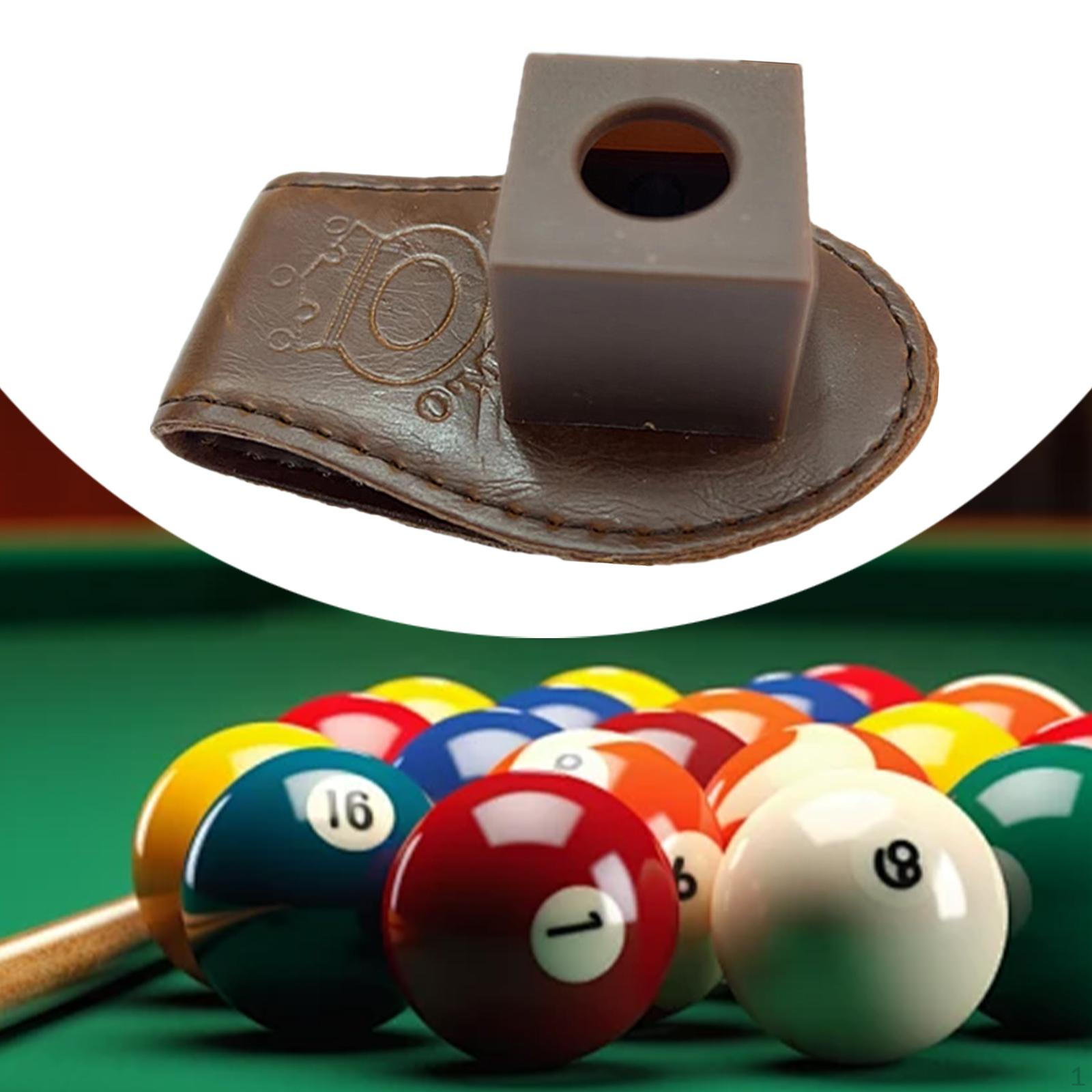 

Держатель для мела для бильярда защищает ваш мел, контейнер с зажимом из искусственной кожи коричневый