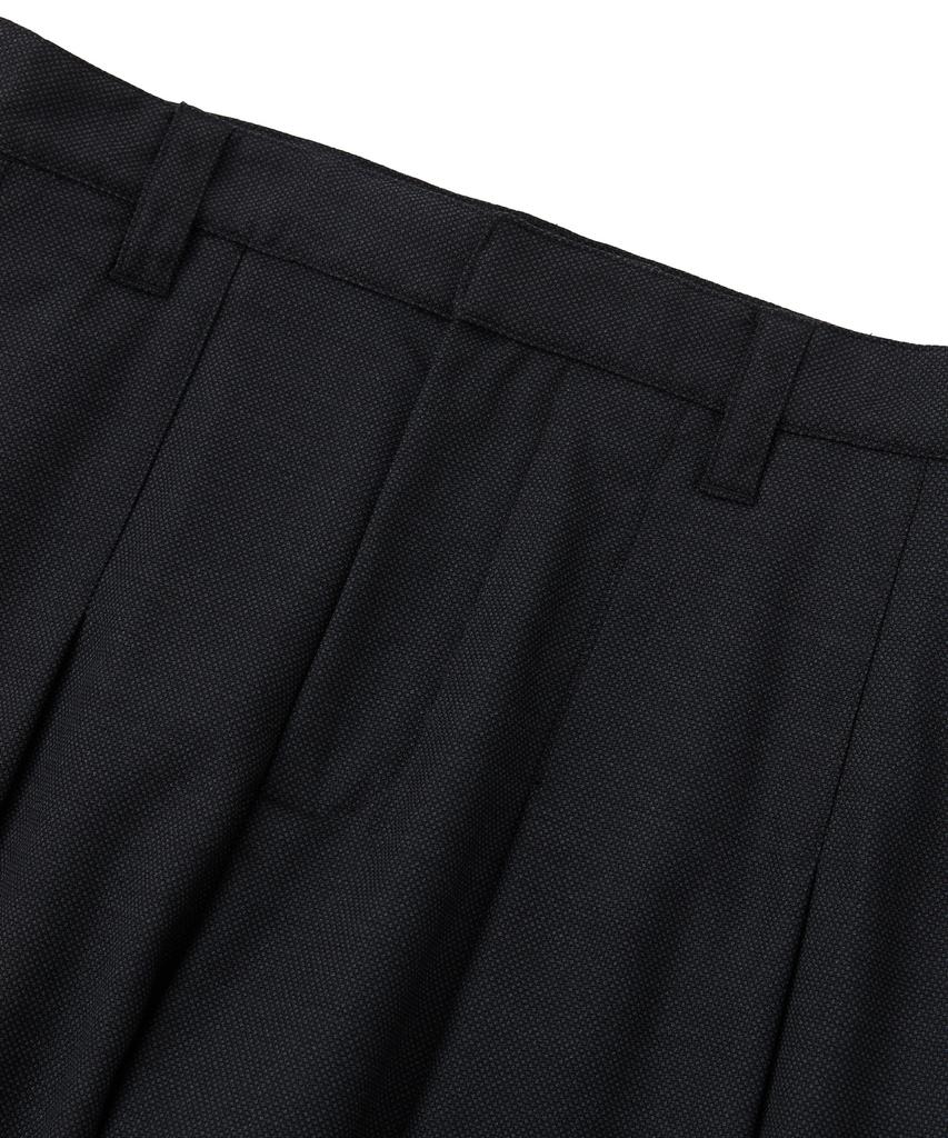 DNSR Summer Wool Multi-Pleated Wide Slacks Black