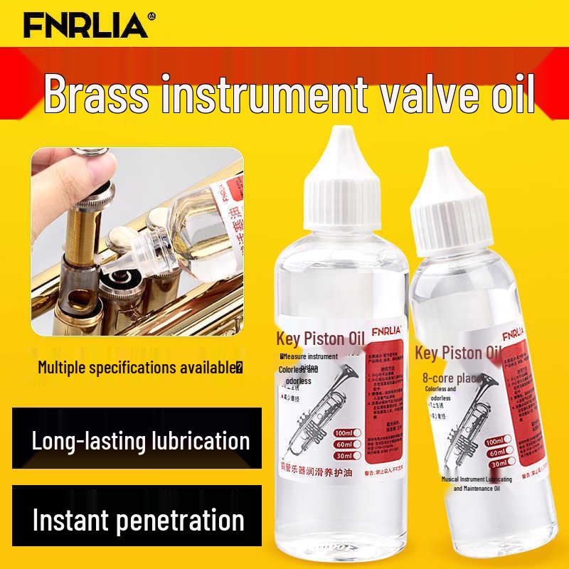 Valve & Key Oil Set: Small Valve Oil, Rotary Valve Oil, Large Baritone Valve Oil, Brass Instrument Key Oil, Lubricating & Maintenance Oil. 30 ml
