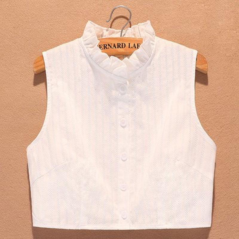 Fakes Collar Shirts for Women Detachable Collar Dickey Collar Breathable Cotton Ruffled Collar for Women Girls