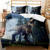 Dinosaur Bedding Set Jurassic Age Tyrannosaurus Rex Duvet Cover Set Kids Boys Queen King Full Twin White Polyester Quilt Cover