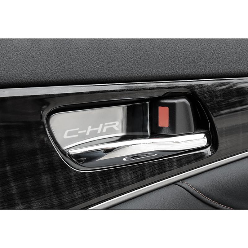 4pcs stainless steel car interior door handle ornament sticker for Toyota CHR C-HR Accessories Car Styling