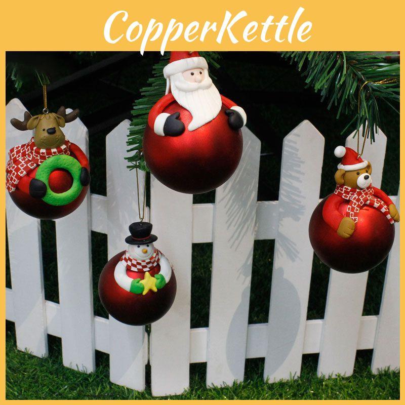 Versatile Christmas Tree Hanging Bear Santa Claus Snowman Ball Decor Ornament For A Magical Holiday Ambiance