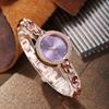 Kstyle Decorative Ladies Alloy Quartz Watch With Gemstone Bracelet For Casual Wear