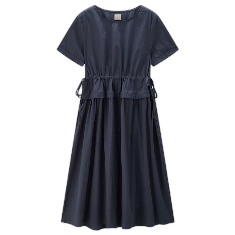 

Женское хлопковое платье-поплин Giordano с эффектом двух частей и кулиской на талии XL