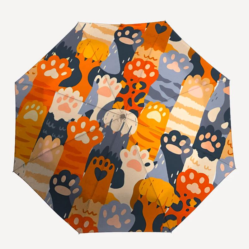 

1pc Cat Paws Automatic Open/close Umbrella, 8-Rib sturdy structure, Portable Travel Umbrella, Parties, Everyday Useb060