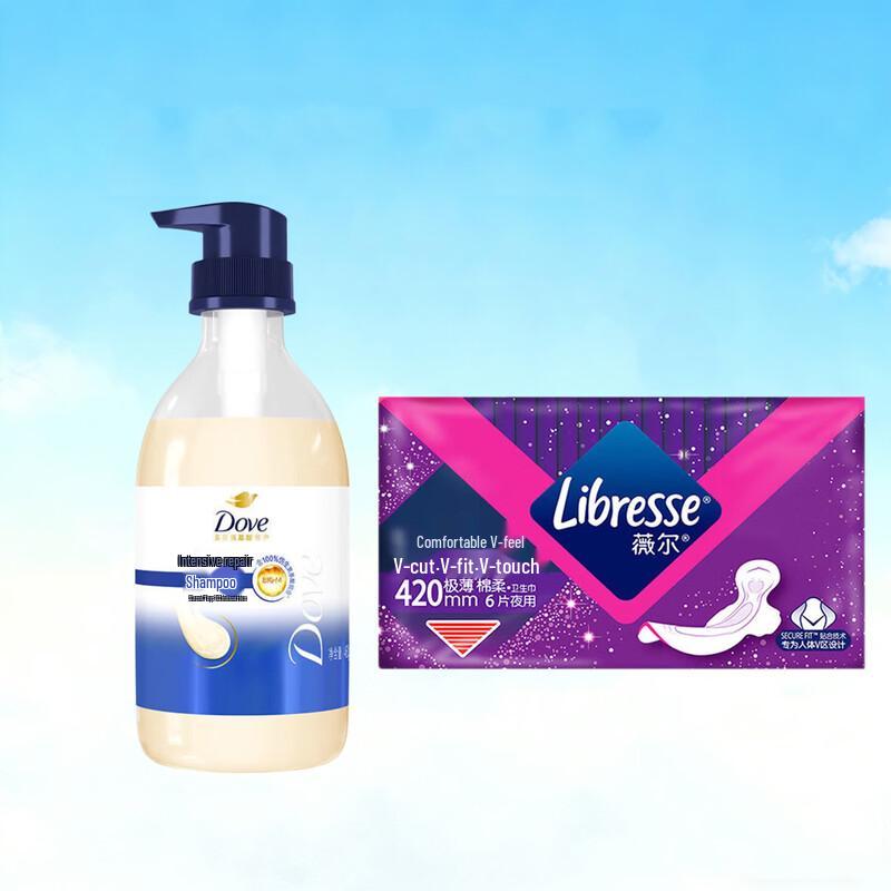 

Dove Nourishing Moisture Shampoo & Libresse Night Sanitary Pads Bundle