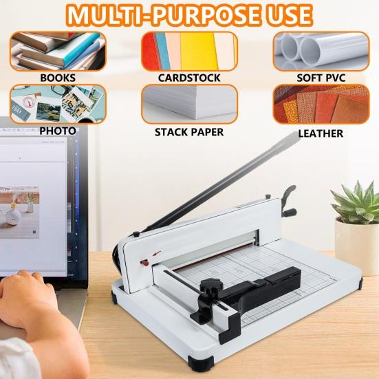 Accurate Cutting Paper Trimmer with Anti-slide Rubber Feet A4 Paper Trimmer with Built-in Clamp 400 Sheets Cutting Capacity Cardstock Trimmer