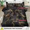 2/3pcs Lion Bedding Set Animal Duvet Set Cheetah Quilt Cover Bedroom Decor Guest Room 2D Lightning Flat Print Lion Gifts