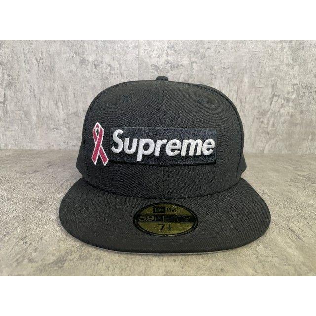 Used [Used] SUPREME NEW ERA Cap 6PANEL Pink Ribbon Boxlogo Black 7.5 33977050
