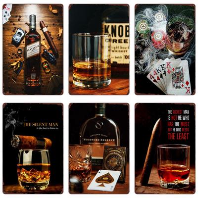Whisky Brand Vintage Metal Signs Man Cave Tin Signs After Hours Decor for Bar Pub Club Alcohol Vodka Wall Decoration ZSS103