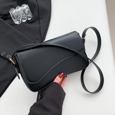 Vintage PU Leather Crossbody Bags for Women Designer Female Small Flap Shoulder Underarm Bag Armpit Handbags and Purses KTY