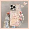 Crystal Flower Bracelet Apple 17promax Mobile Phone Case Iphone16 for 15 Light Luxury Premium 14 New 13