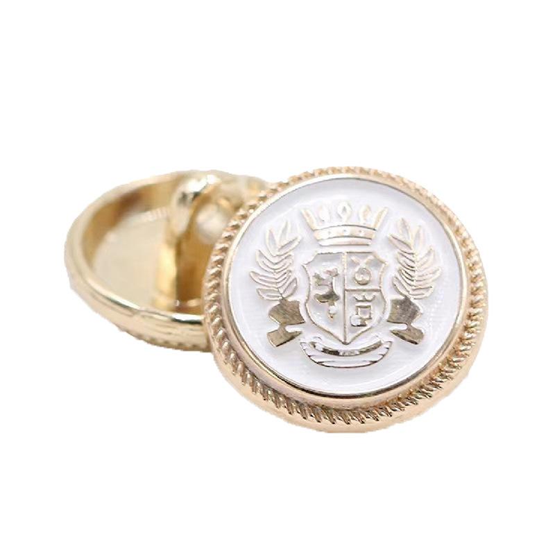 10PCS Vintage British Wheat Crown Uniform Metal Buttons For Clothing Simple Decorative Buttons