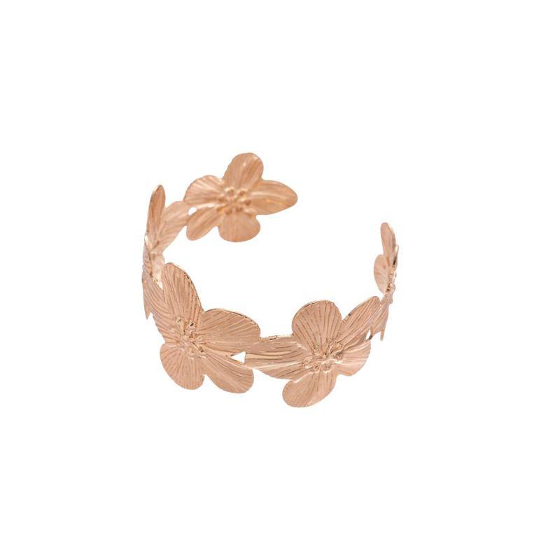 European and American Metallic Pleated Spiral Flower Open Bracelet, Fashionable and Versatile Bracelet, Niche Design Jewelry