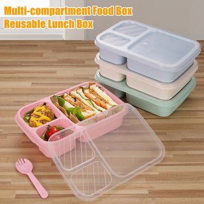 Geteilte Lunchbox mit dicht schließendem Deckel Mehrkammer-Mahlzeitenvorbereitungsbehälter Mikrowellengeeignet Bento-Box für Arbeit und Schule