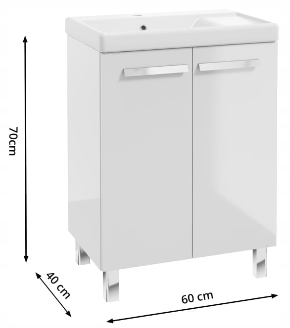 Bathroom set: cabinet with washbasin 80x60, tap, siphon, click-clack plug Bonita