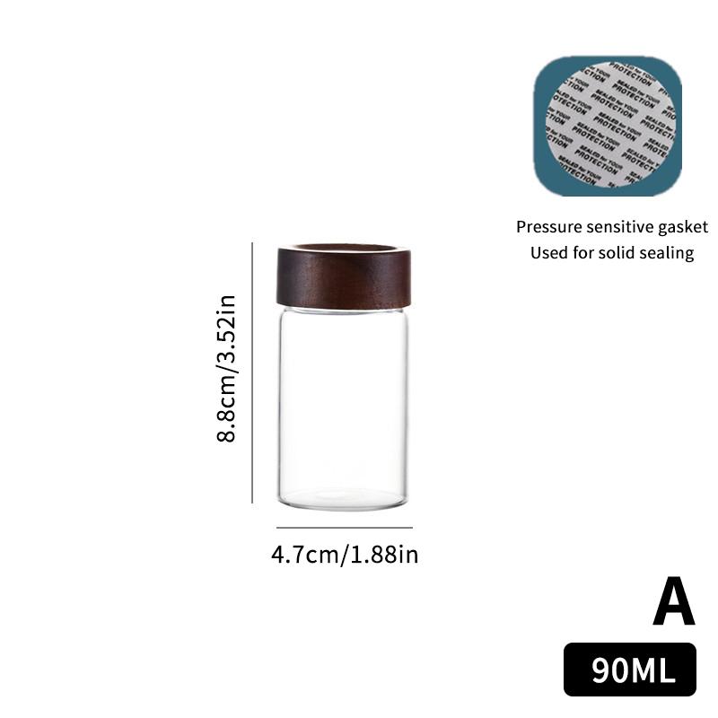 Mini Wood Lid Coffee Beans Storage Container Tube Kitchen Sealed Can Tea Spice Jars Single Dose Espresso Accessory Coffeware