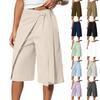 Gonna-pantalone a portafoglio con cintura in ecopelle larga da donna per abbigliamento business casual