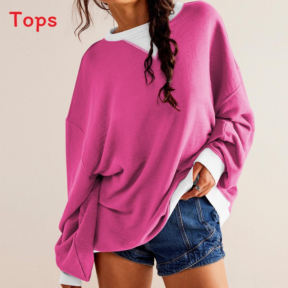 Street Style Kapuzenpullover mit langen Ärmeln und Farbblockmuster für modebewusste Frauen