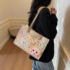 Cartoon bag women's new fashion handbag commuter tote bag large-capacity class shoulder bag