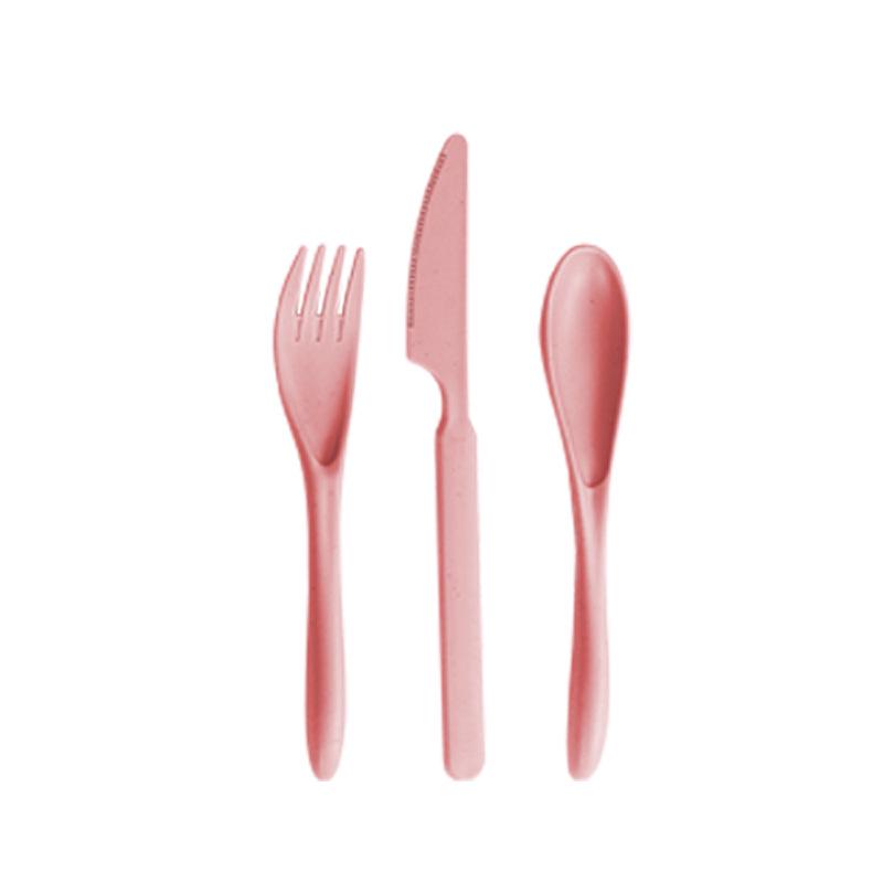 Wheat Straw Travel Cutlery Set: Knife, Fork, Spoon with Storage Box