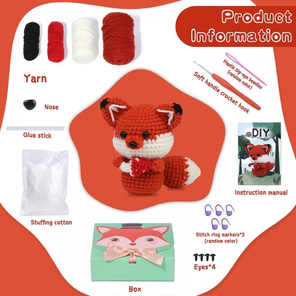 Knitting Kits Beginner Crochet Kits Compatible with Adults Kids Crochet Kits Compatible with Beginners, Crochet Animal Kits to Make Cute Ani