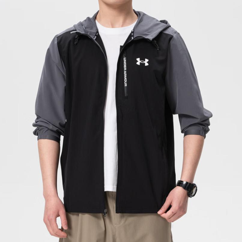 Under Armour Comfortable Breathable Casual Hooded Jacket Men Black 6013147-008