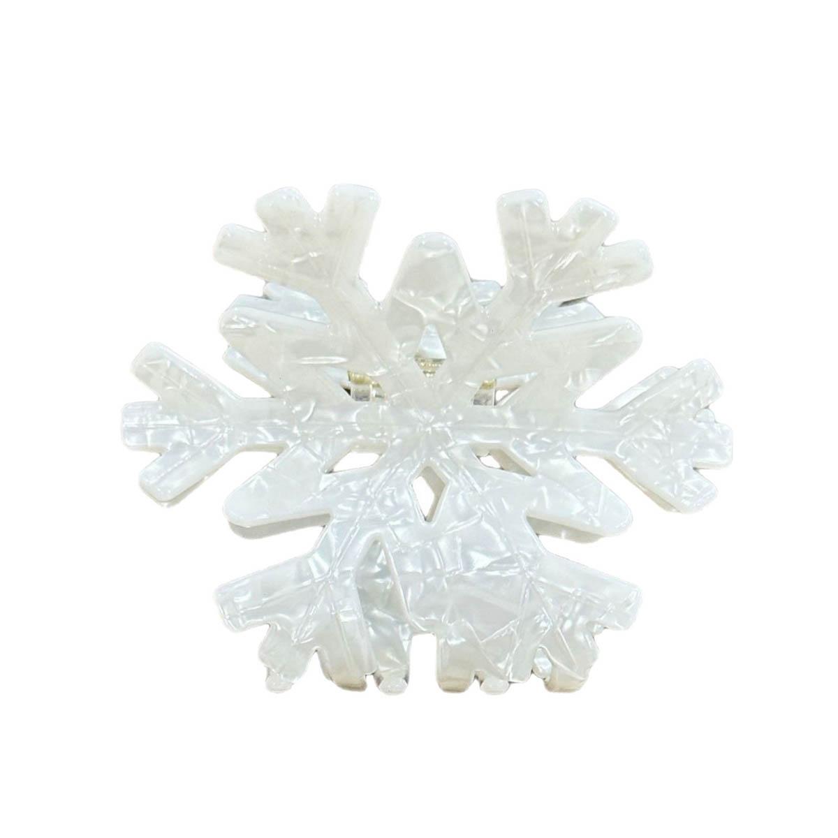 

Snowflake Hair Clip Elegant Simple Design Luxury Openwork Versatile Party Accessories for Women белый