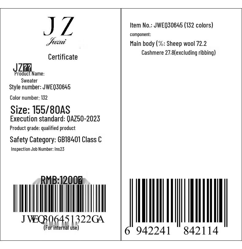 JUZUI Women's Old Money Style Wool & Cashmere Cardigan