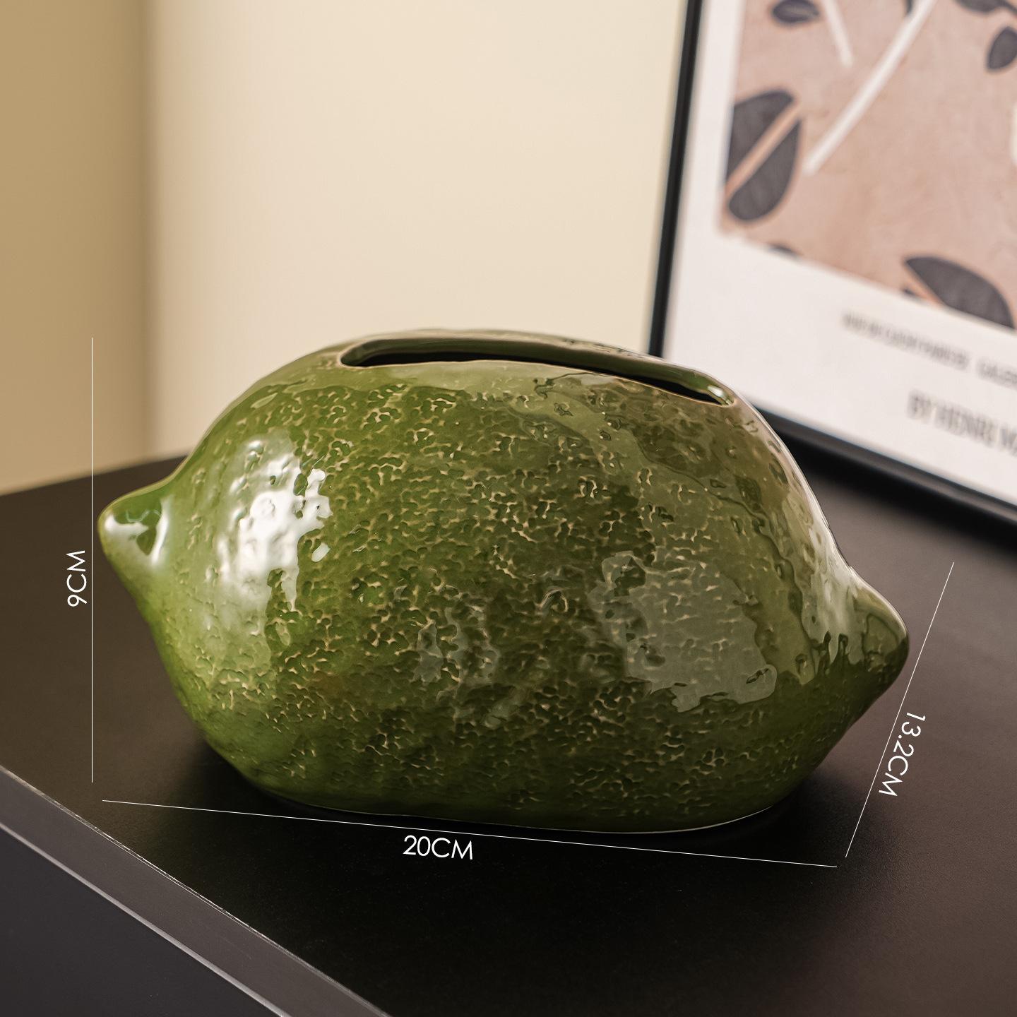 

Lemon Shaped Ceramic Tissue Box Tissue Holder Cute Home Decor Desktop Organizer Unique Gift Idea for Living Room Kitchen зелёный