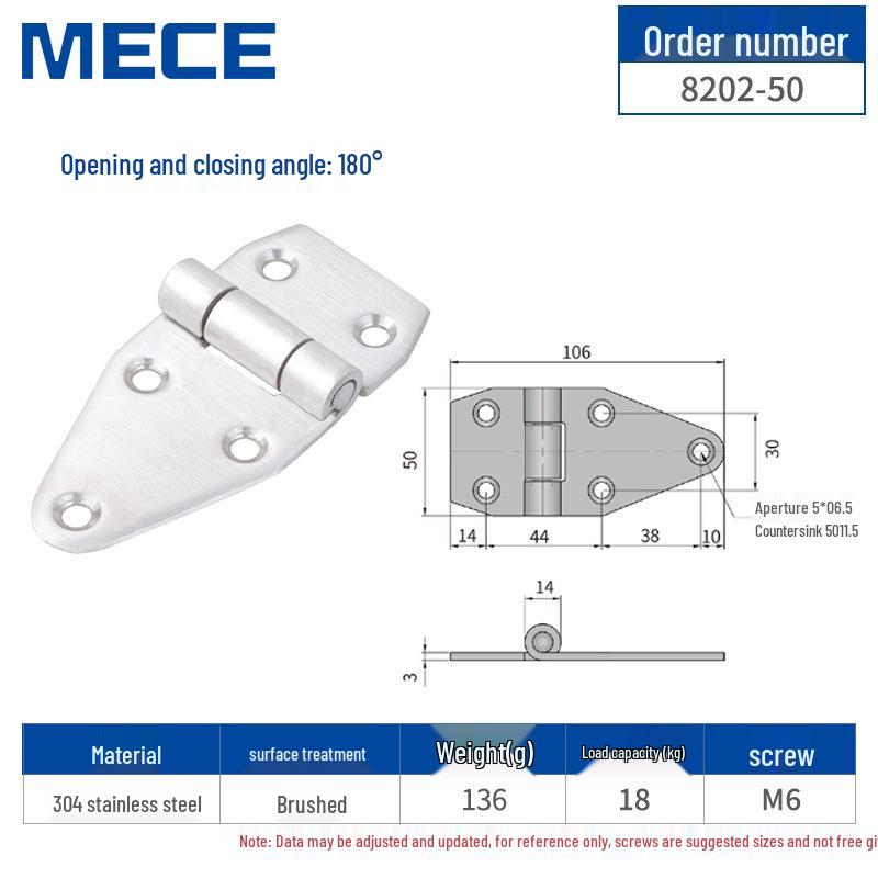 304 Stainless Steel Thickened Cabinet & Wooden Door Hinges