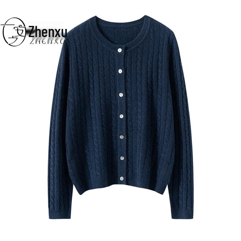 

Zhenxu 100% Cashmere Cable Knit Cardigan L