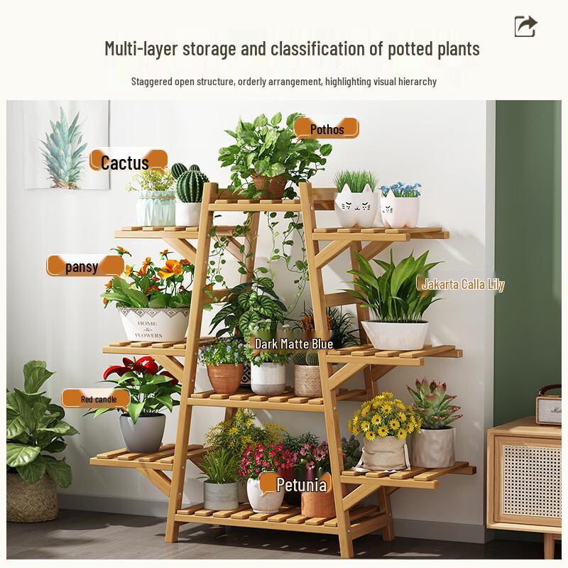 Solid Wood Multi-Tier Plant Stand