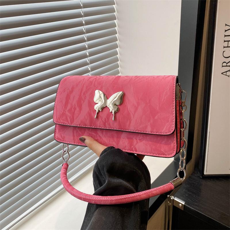 Trendy Butterfly Element Pu Leather Shoulder Bag For Women Spring Summer 2024