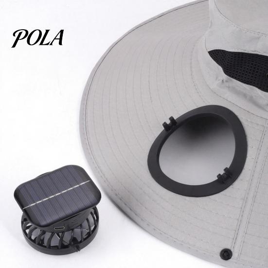 Adjustable Solar Fan Cap Sun Hat with Detachable Design, Three Fans UPF 50+ Bucket Battery Backup Hat, Fit Outdoor Cooling Type-C Charging, Power With
