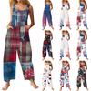 Dammode Independence Day Print ärmlös Jumpsuit med knapp
