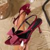 Fashion Butterfly-knot Decoration High Heeled Sandals Women Summer Sexy Open Toe Back Strap Slide Sandals Elegant Wedding Bridal Shoes