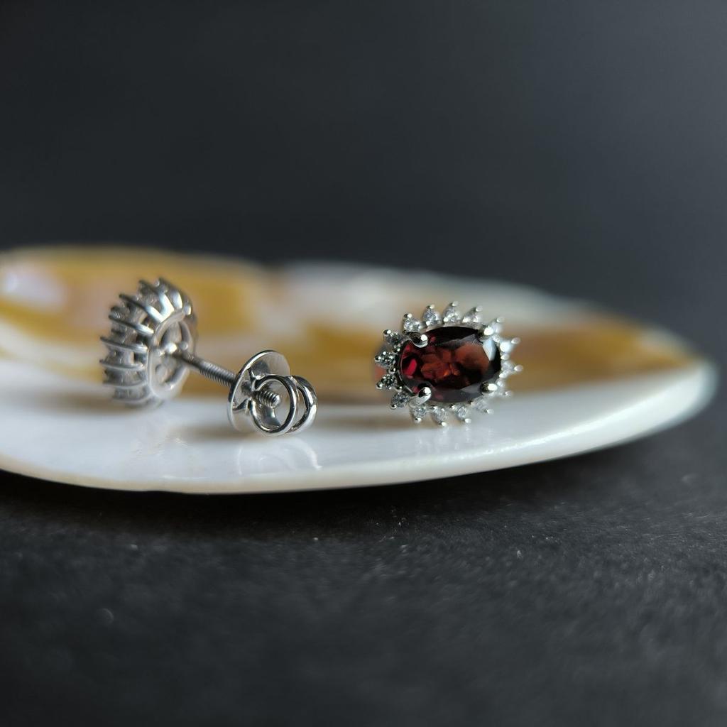 Silver Earrings with Natural Garnet 2.15ct (2191469)
