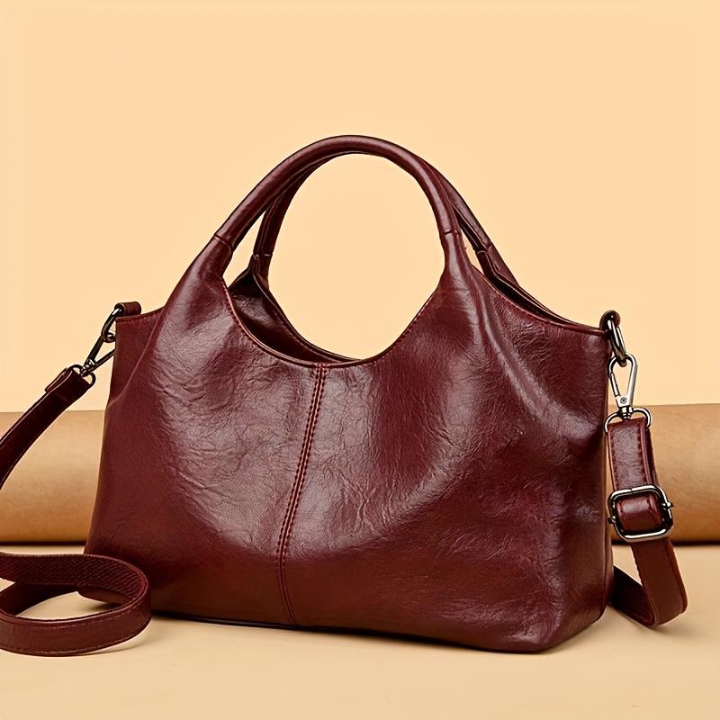 Elegant Women s Handbag Multi-Functional Handbag with Removable Shoulder Strap & Zipper Closure, Versatile Fashion Accessory, Sophisticated Accessory бордовый