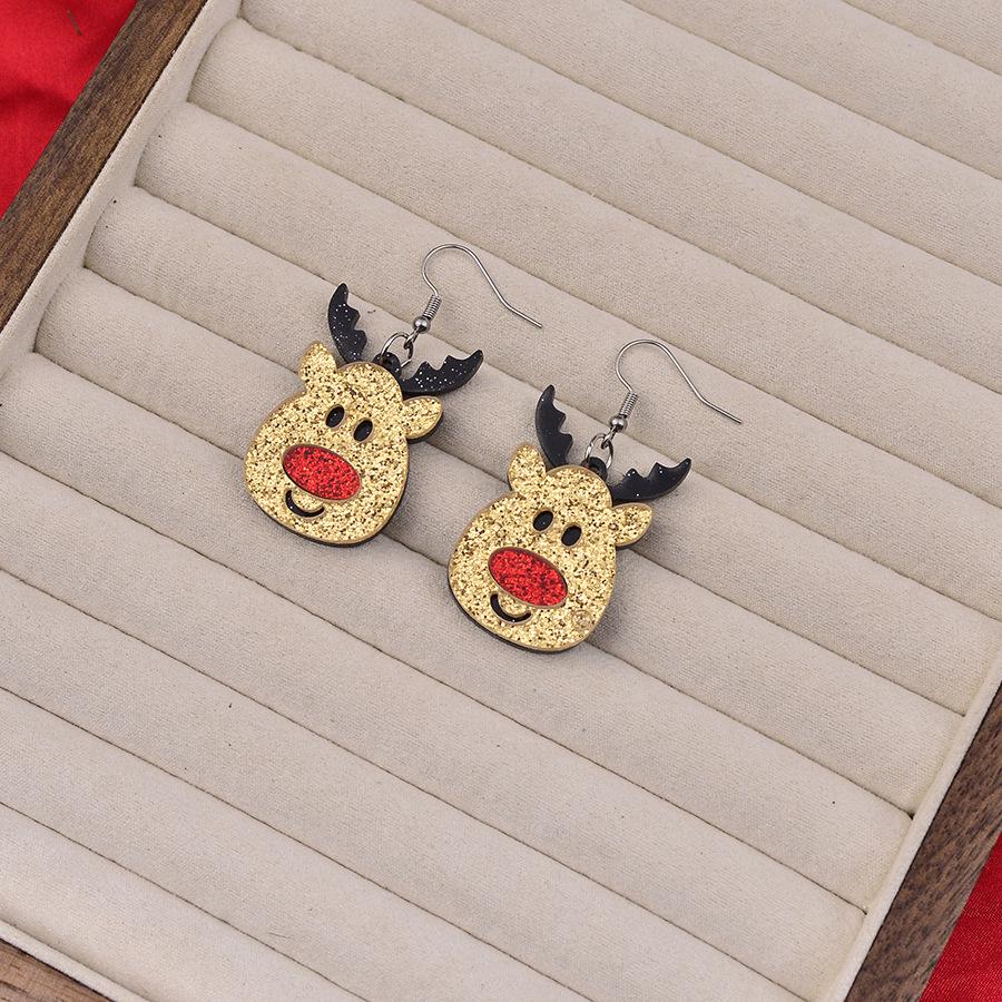 Festive Colorblock Gingerbread Man & Christmas Tree Sequin Earrings