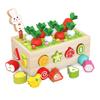 Carrot Pull Shape Sorting Toy Multifunctional Puzzle Game Toy Creative Orchard Shape Toy  Kids