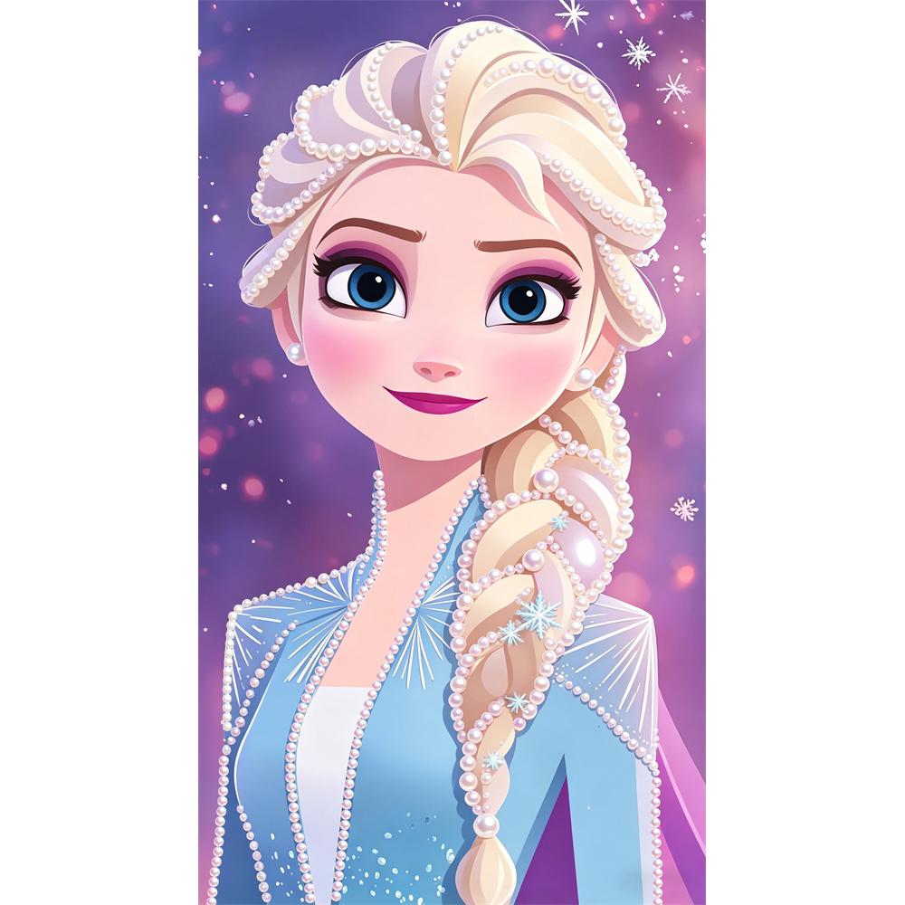

Disney DIY Pearl Art Painting Frozen Elsa Blue Pearl Dress Home Wall Decoration Pearl Gem Painting Pictures Crafts Home Decoration 30x40