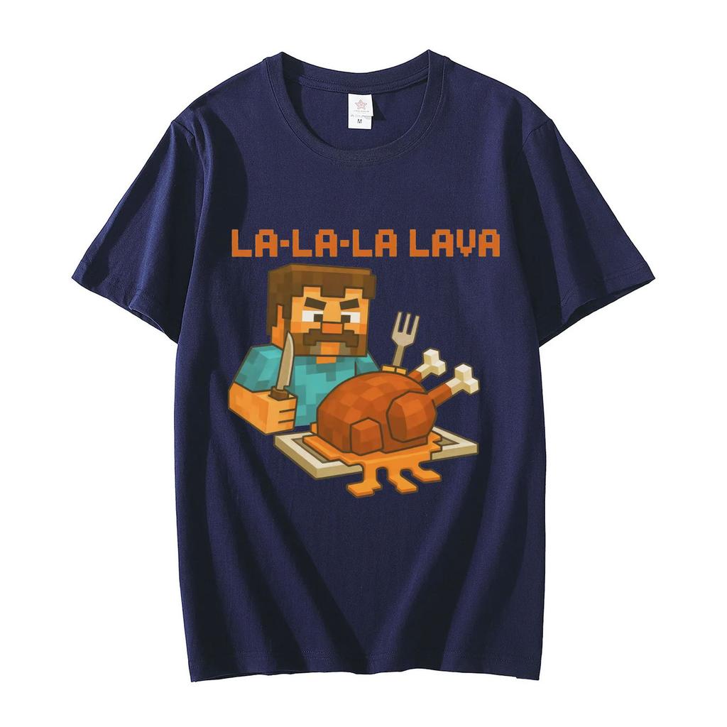 La-La-La Lava Chicken Jockey Funny Meme T-shirt Men Women Clothing Y2k Fashion Cartoon T Shirts Summer Casual Cotton T-shirts