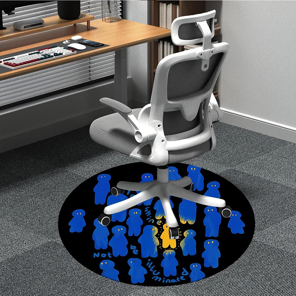 

1pc Illuminated Shine Office Round Area Rug, Indoor Mat Suitable ForOffice, Under Office Chairs Bedroom Living Room Home Decor, Room Decot115 80cm by 80cm