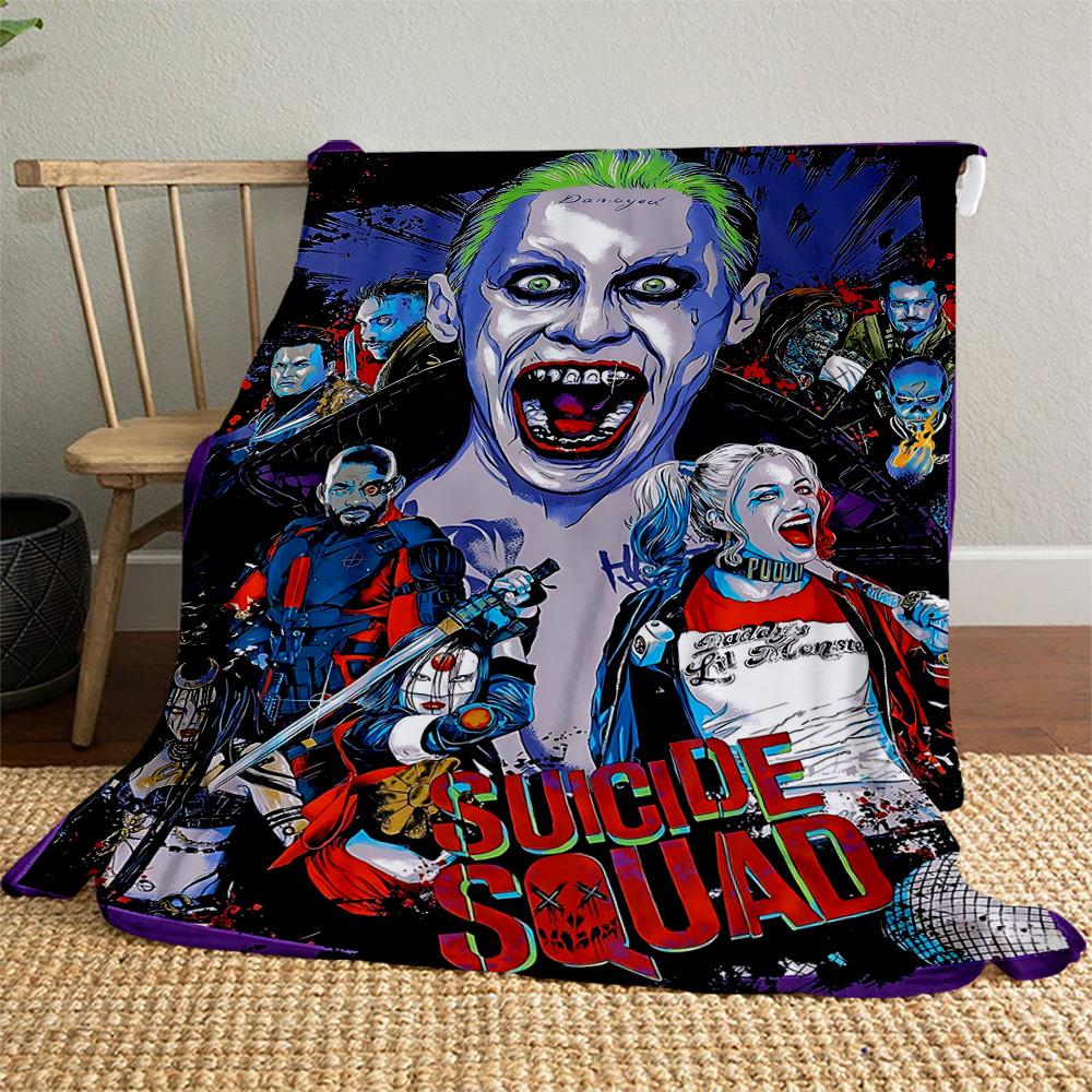 1PC Harley Quinn Suicide Squad Outdoor Flannel Blanket Soft Plush Decor for Picnics, camping,Bedroom, Playroom, Office1141A