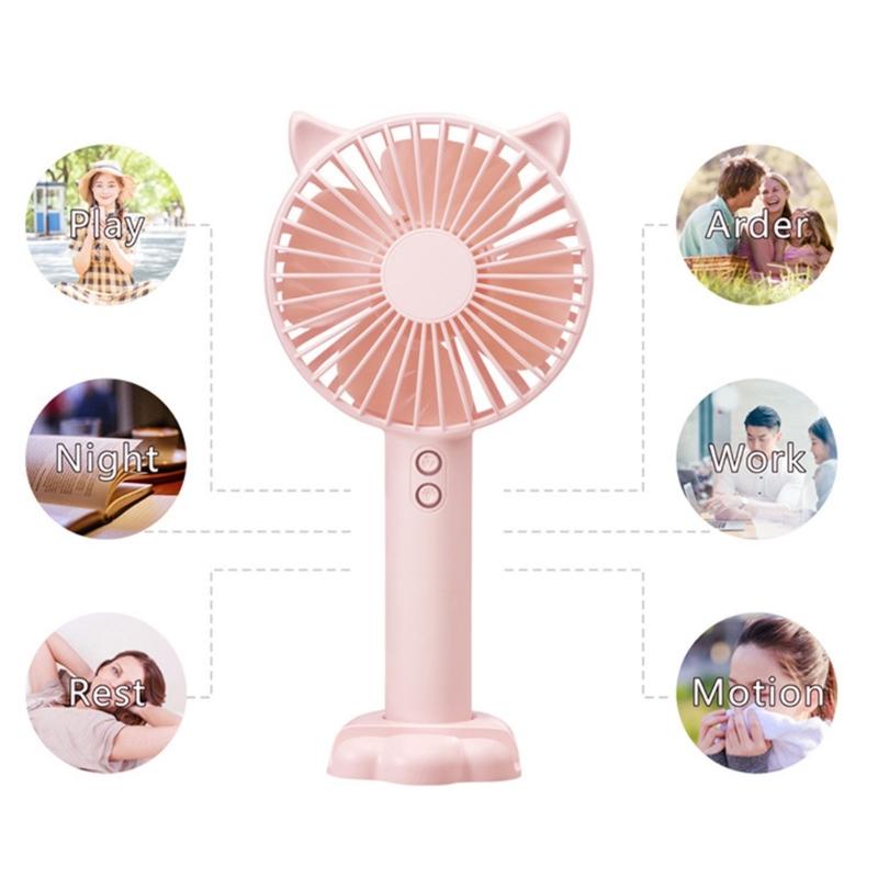 Cute Mini Fan Small Travel Fan Rechargable Cooling Device Lightweight Electric Fan Suitable for Indoor and Outdoor Use