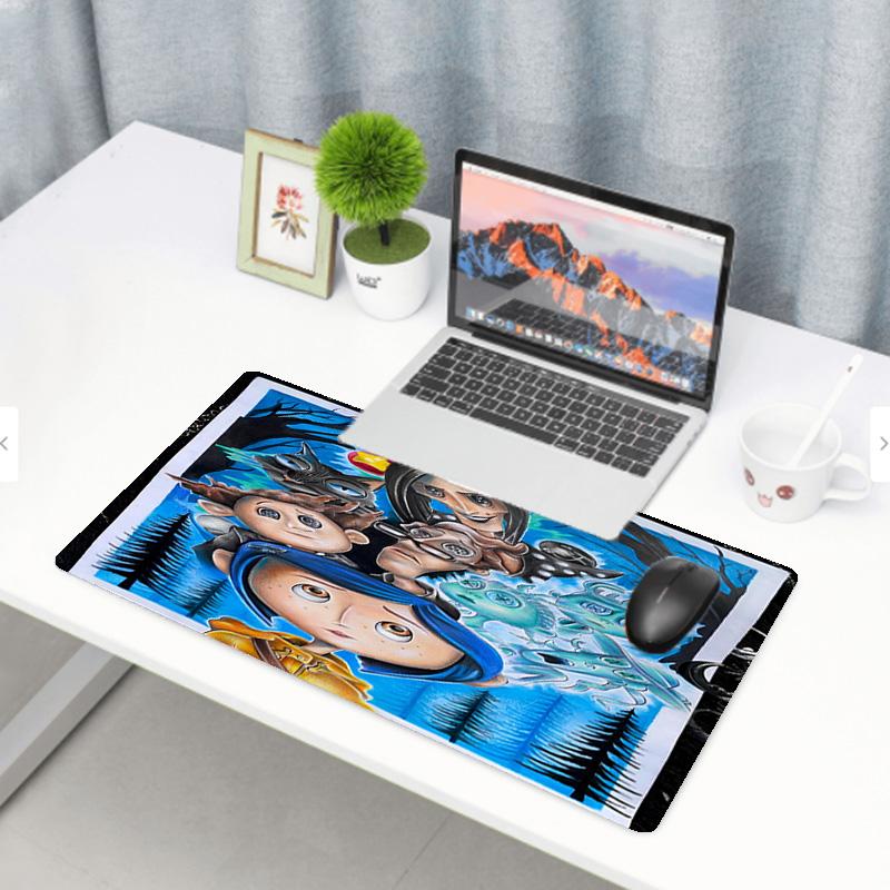 Coraline Print Mouse Pad, Anti‑Slip Desktop keyboard Mat, for PC Laptop Gaming Working Daily Use, Cool Festival Surprise Gift
