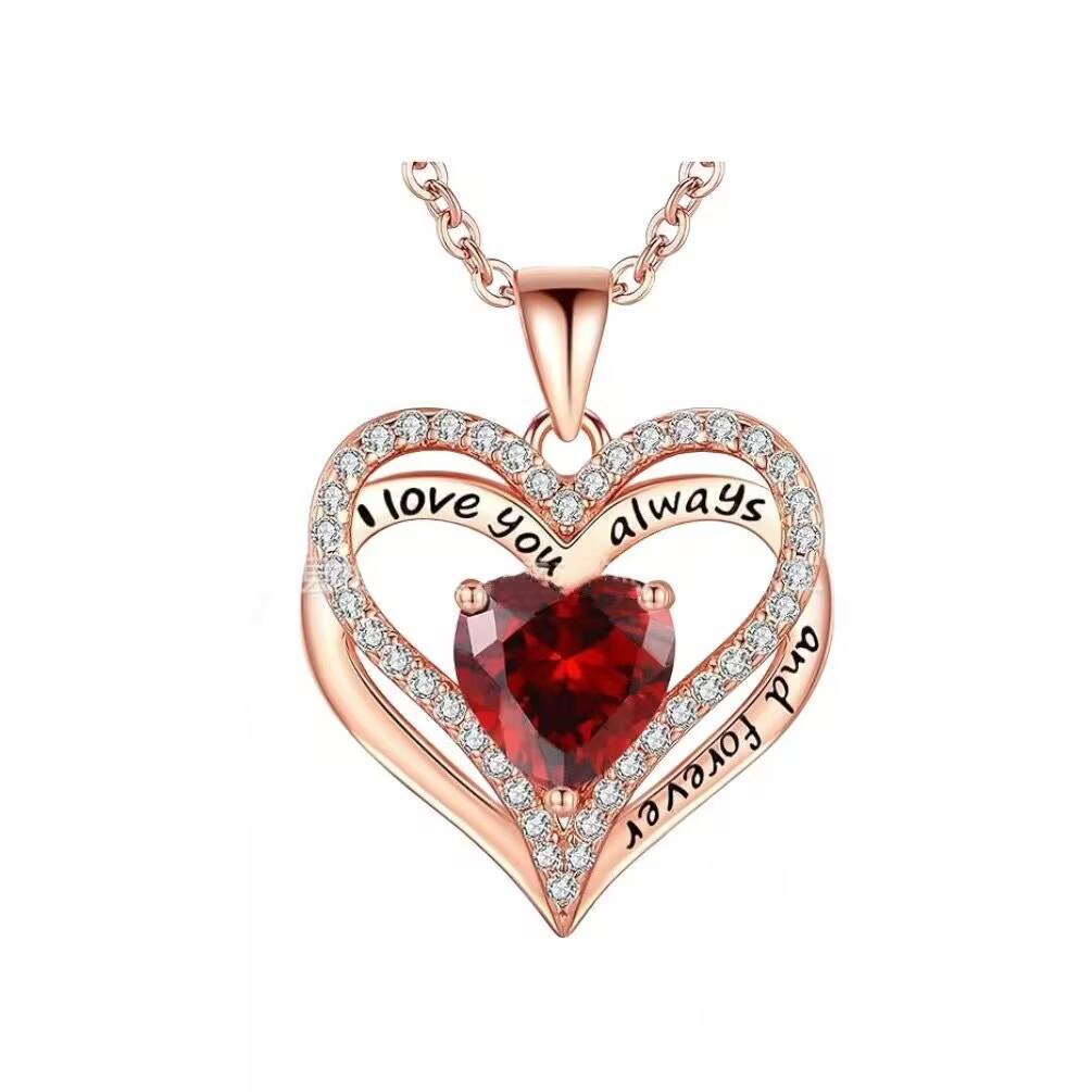 Heart-Infinity Rhinestone Pendant Birthstone Jewelry